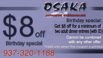 Tokyo steakhouse coupons