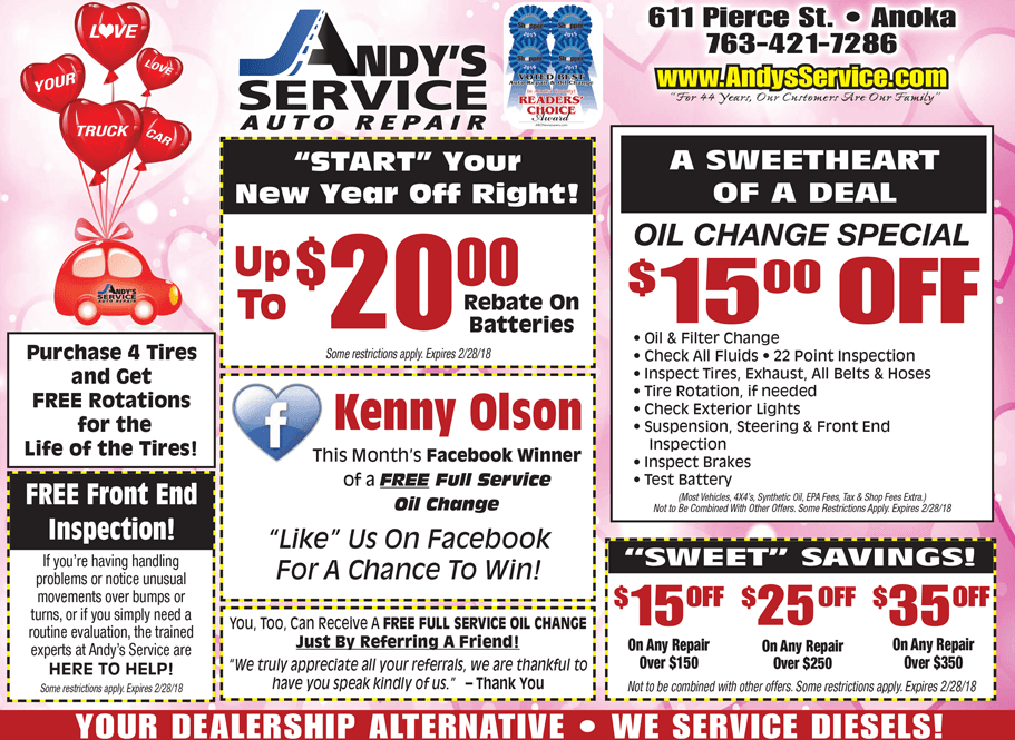 Andy's Service Coupons Anoka, MN