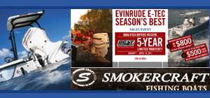 Carl's Boats And Motors Inc. VI Johnson, Smoker Craft and Evinrude E-Tec Logos
