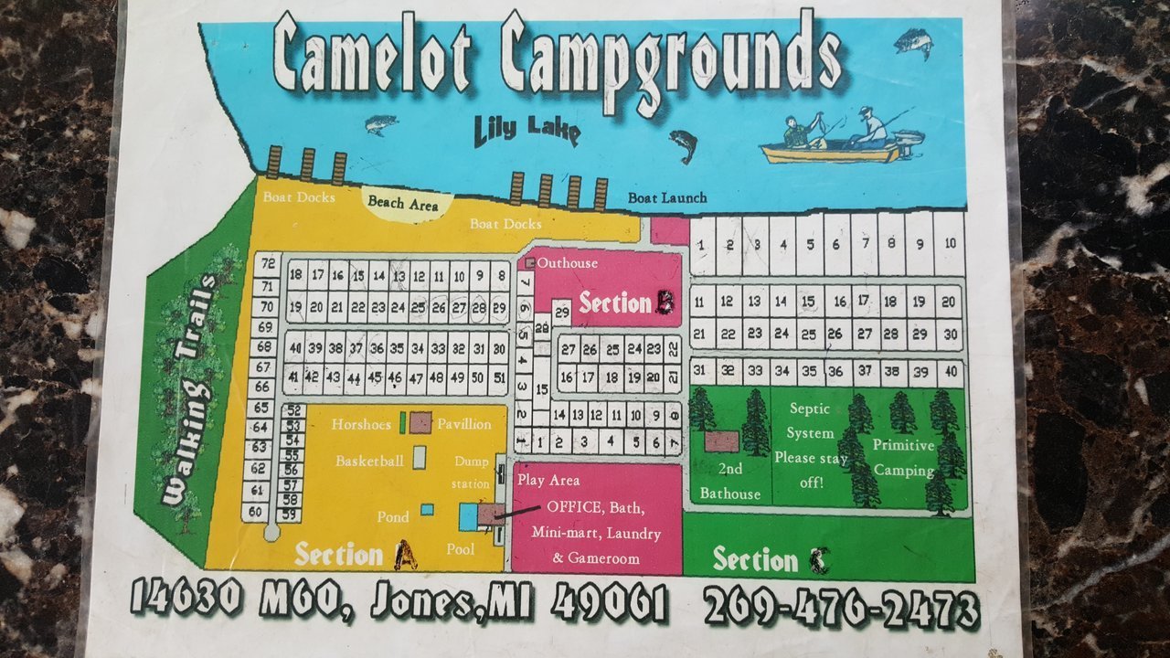 Camelot Campground Campground Map Jones, MI