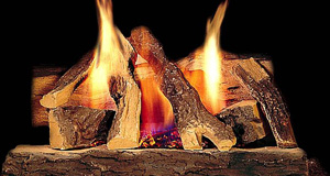 Logs on fire