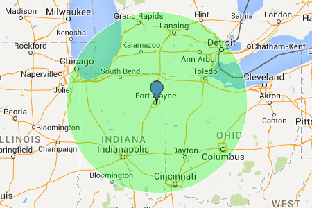 50 Mile Radius Map - United States Map