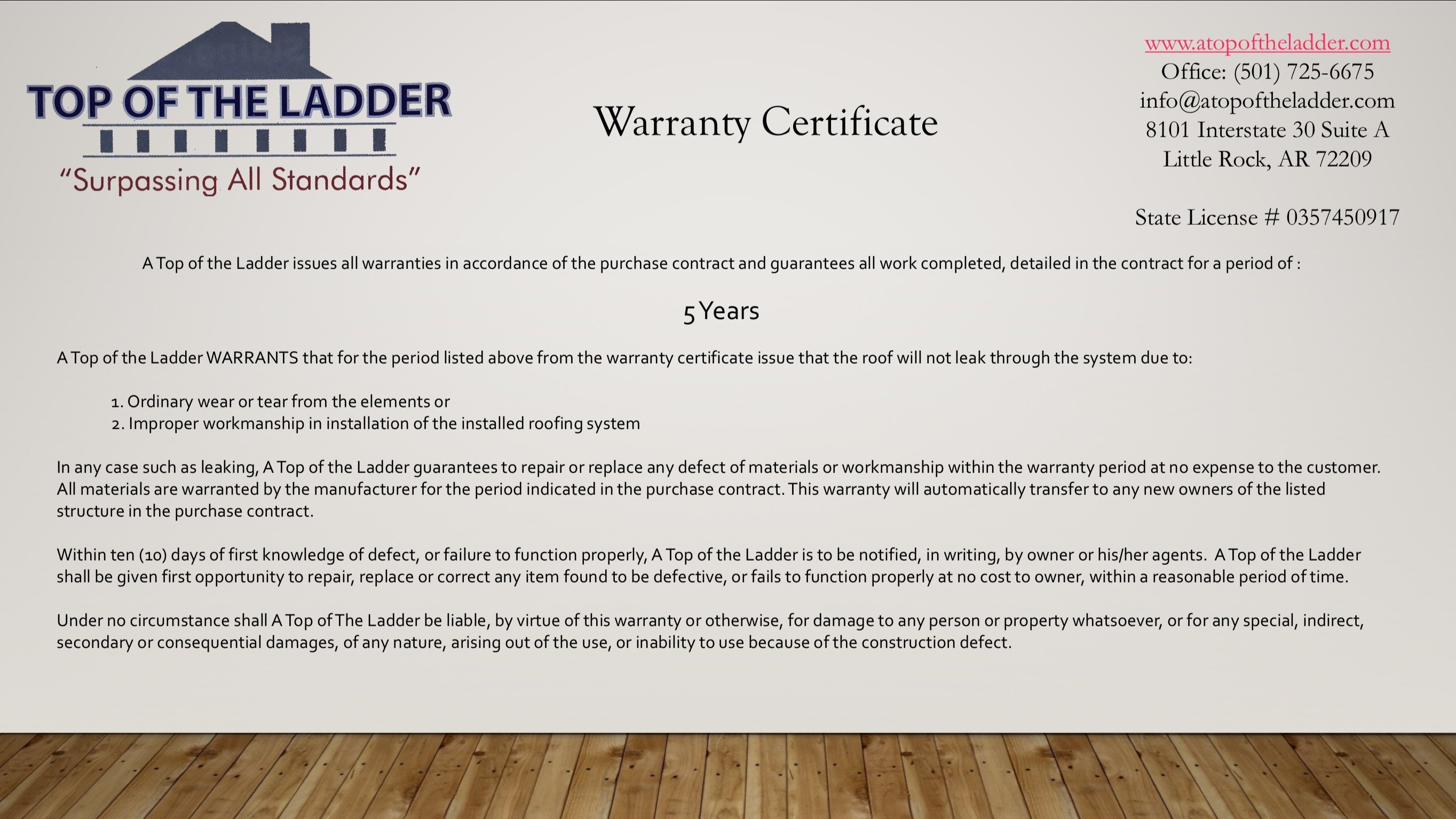Roofing Workmanship Warranty Template Free