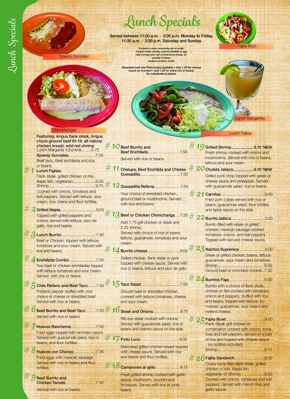 Lunch Specials 09-20