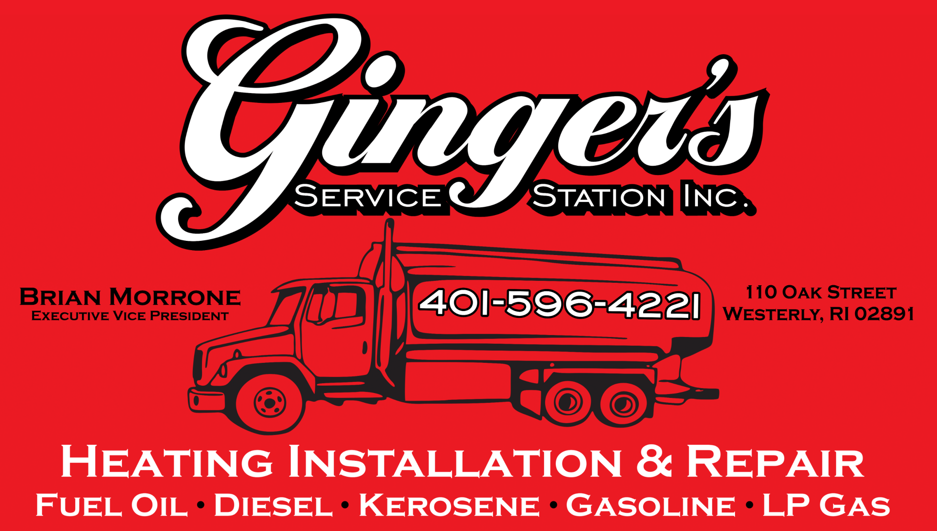Ginger's Oil Company Inc Fuel Delivery Services Westerly