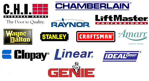 C.H.i, CHamberlain, Raynor, LiftMaster, Wayne Dalton, Stanley, Craftsman, Linear, Genie, Ideal Door, Amarr