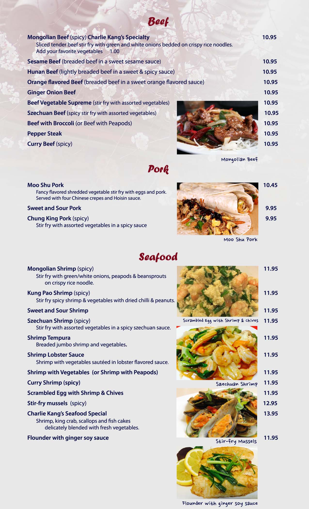 Charlie Kang's Chinese & Korean Cuisine Menu East Lansing,MI