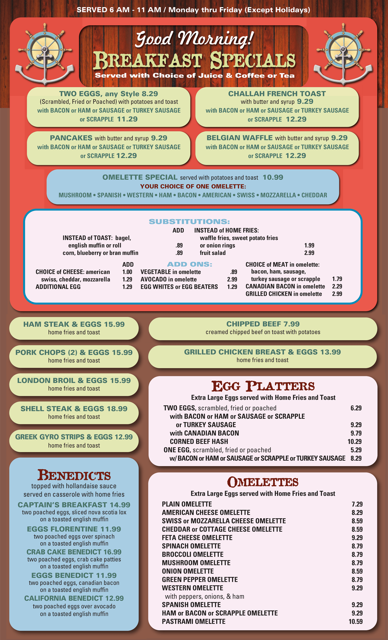 Timonium Breakfast Menu