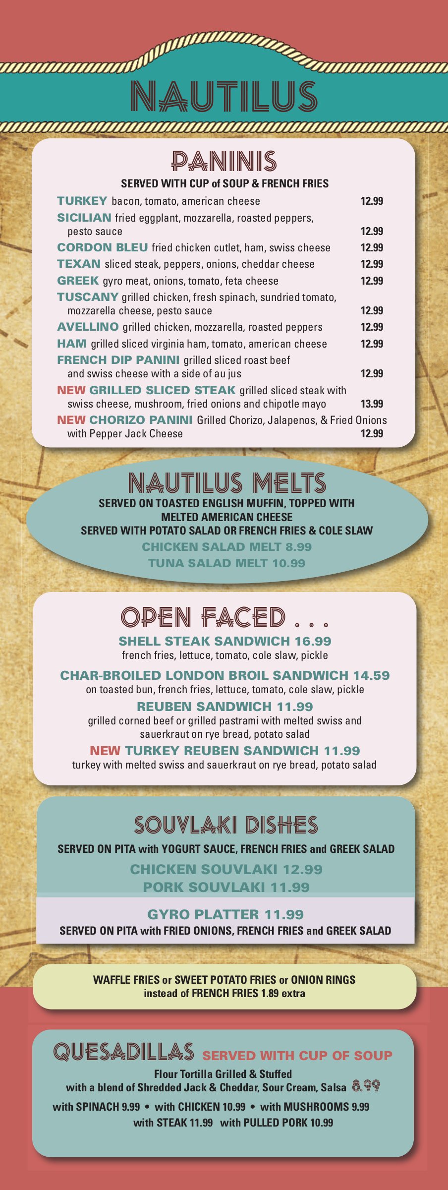 Nautilus DinerRestaurant Crofton Menu Crofton, MD