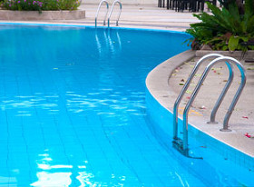 Steps in a water pool