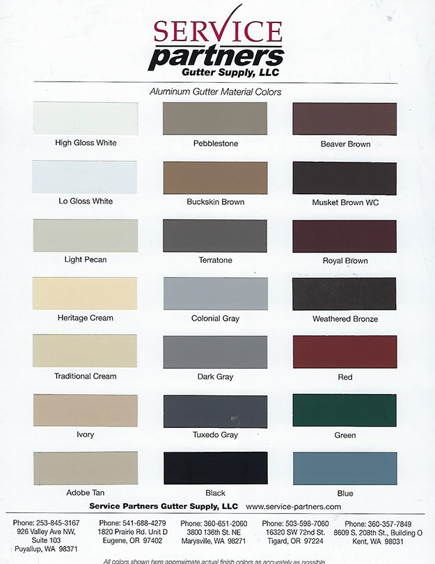 Gutter Colors Beaver Brown WA