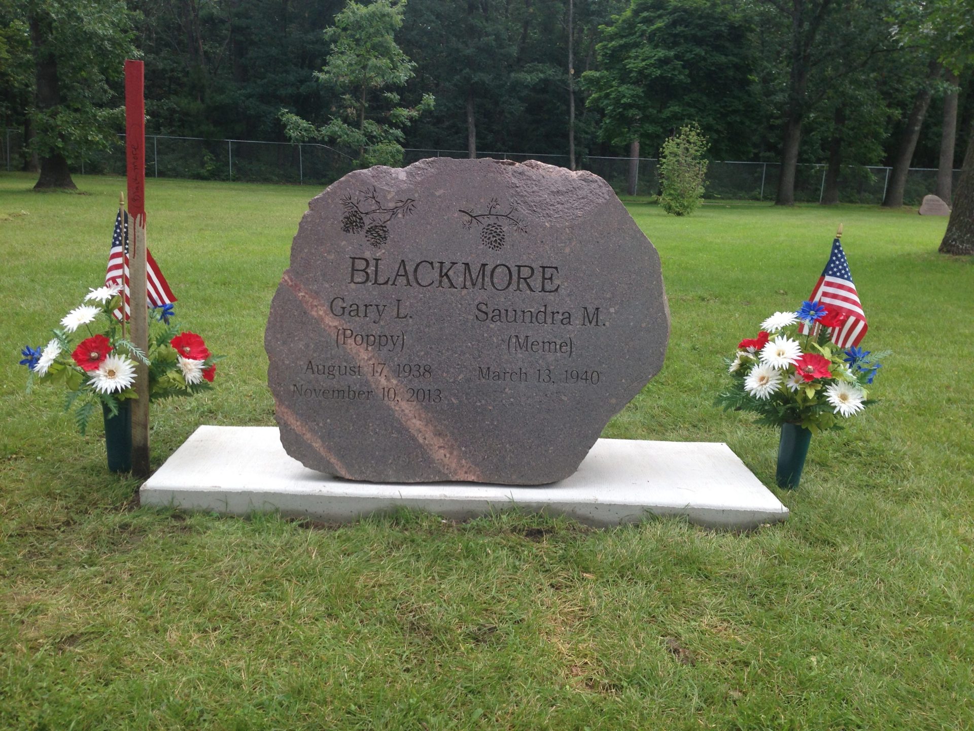 Headstones Cut Natural Boulder Headstone Central Lake MI