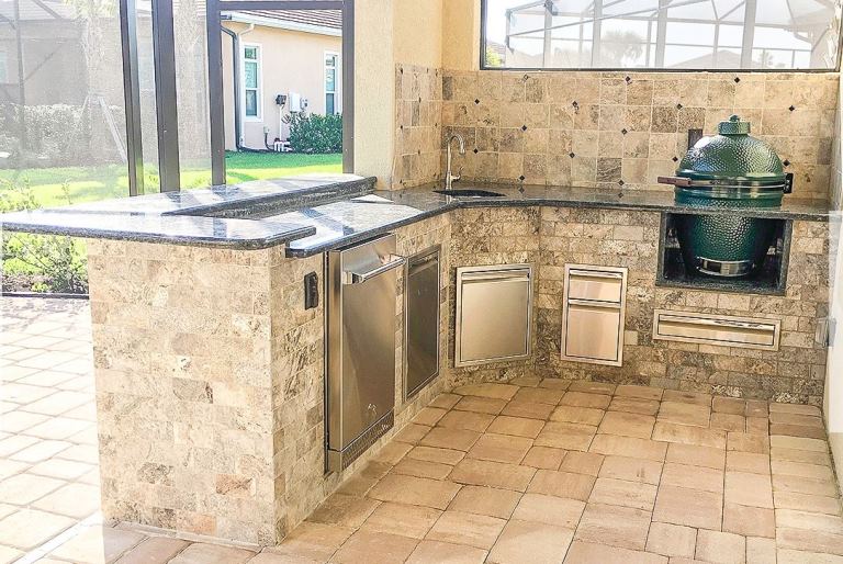 Porcelain and Tile Outdoor Kitchens HL Posey Builders