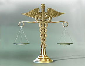 Medical sign on a balancing