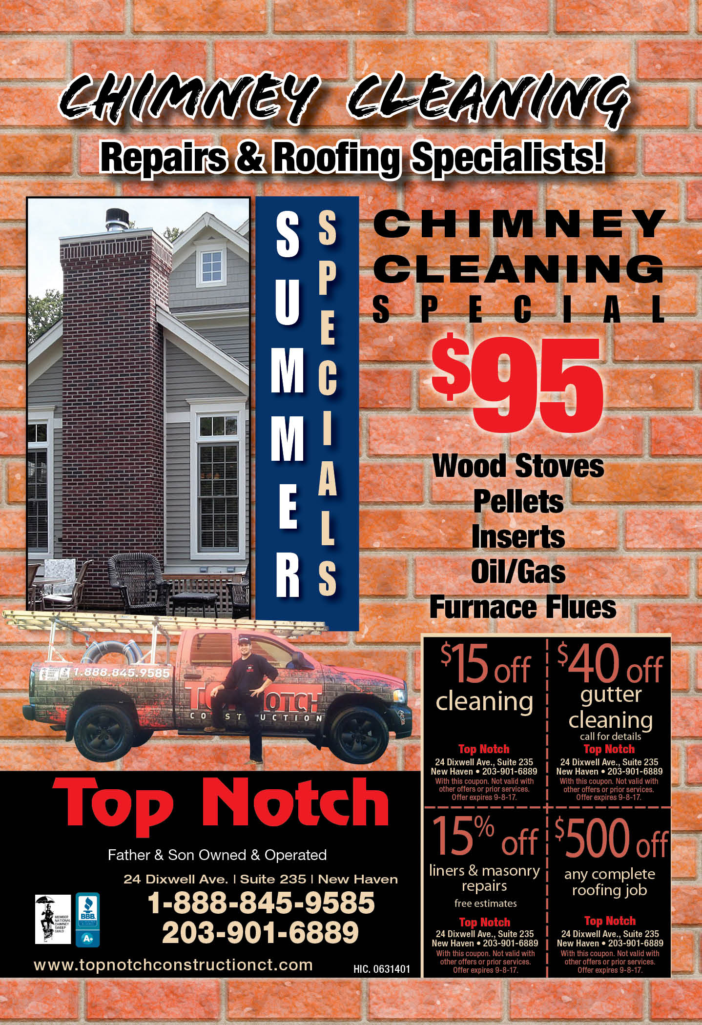 Top Notch Chimney Coupons Waterproofing Masonry Repairs
