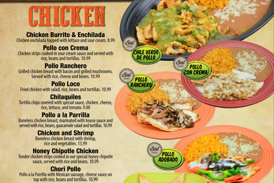El Patron Mexican Grill Menu Uniontown, PA