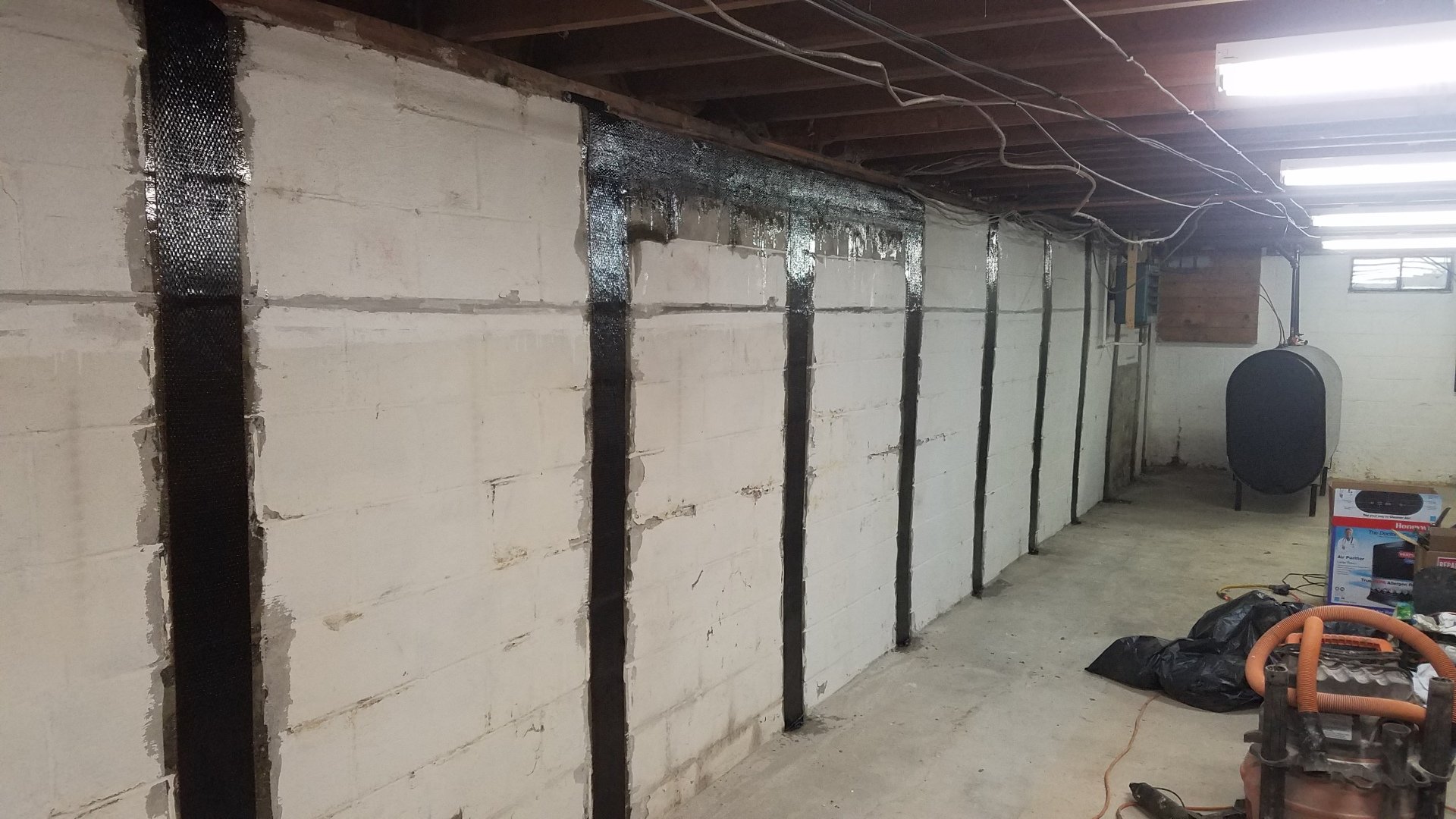 Bowed Concrete/Cinder Block Wall Stabilization Repair